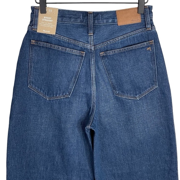Madewell Baggy Straight Jeans 25 NWT Slouchy Straight Rigid Hemp Dark Indigo - Picture 5 of 8